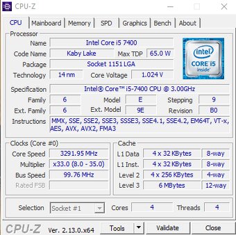 Intel Core i5-7400 (1x) - 3
