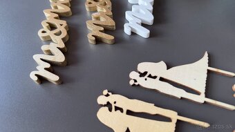 Svadobná výzdoba Drevené zápichy a nápisy - 3