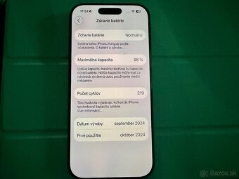 iPhone 16 PRO / v ZÁRUKE / BATERKA 98% / AKO NOVÝ / - 3