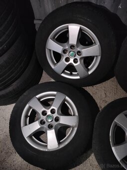 4ks alu disky orig. Škoda 5x100 R14 pneu conti 165/70 5mm - 3
