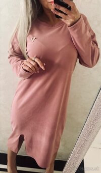 Damske talianske jemnučke maxišaty pinky - 3