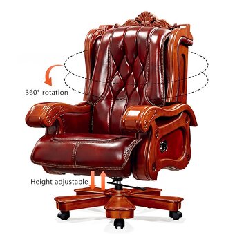 Kancelárske kreslo kožené - 3