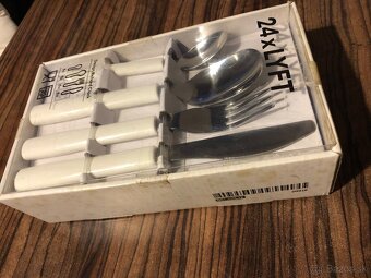 24-dielna príborová sada IKEA – biela rúčka, nová - 3