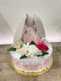 Plienková torta zajačik ružová - 3