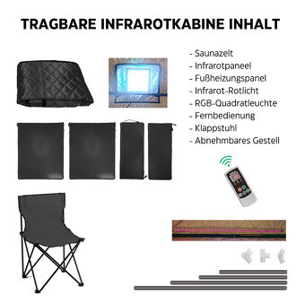 Prenosná infračervená sauna KPI90 90x90x190 cm - 3