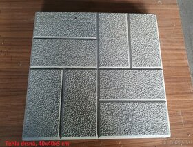 Chodníková betónová dlažba kocky 40x40x5cm tehla jemná - 3