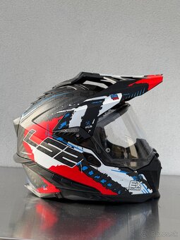 Prilba LS2 MX701 Explorer Carbon Extend čierno-modro-červe - 3