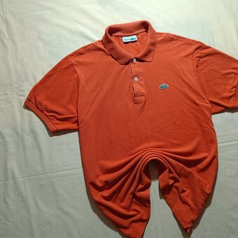 Vintage 80s Lacoste chemise oranžová polokošeľa krátky rukáv - 3