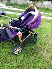 SET Kočík Baby lux de luxe purple 3v1+golfac - 3