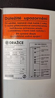 Predám bojler Dražice OKC 300 NTRR/SOL - 3