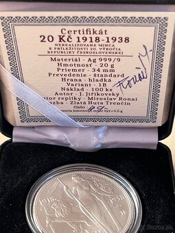 20 Kč 1938 - zkušebni ražba- nerealizovaná ražba - 3