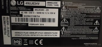 Predám 4KUHD SMART TV LG 49UJ634 (124cm) - 3