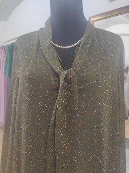 kaki šaty s bodkami - 3