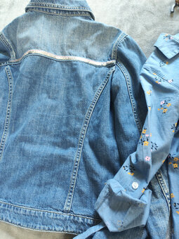 Dievčenské šaty H&M + rifl.bunda Benetton, velk.140/10 rok. - 3