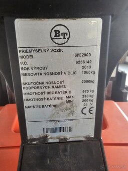 ručný elektrický vzv BT SPE200D - 3