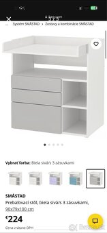Prebalovací pult, prebaľovacia komoda ikea SMÅSTAD - 3