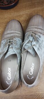 Kožené unisex poltopánky-zlato strieborné - 3