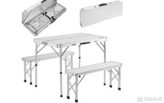 Skladaci kempingový set - 3 farby - zloženie do kufríka - 3