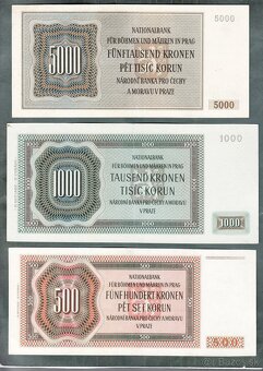 Staré bankovky válka PROTEKTORÁT KOMPLET SESTAVA - 3