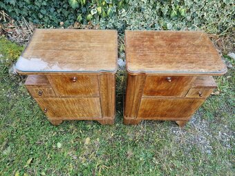 Nočné stolíky art deco s vrchným sklom - 3