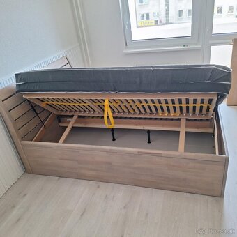 Posteľ 140x200 buk masív + Perdormire matrac +rošt -TOP stav - 3