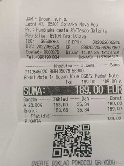 Xiaomi redmi note 14 8/256GB komplet balenie - 3