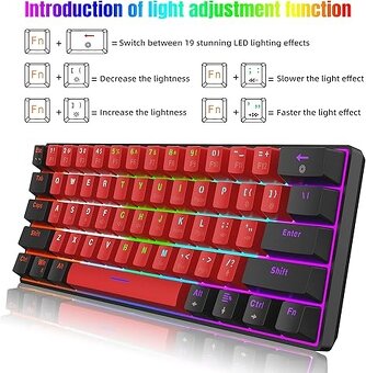 Predám mechanickú klávesnicu Snpurdir 60% (Black-Red, Red Sw - 3