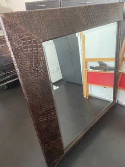 Kožené talianske zrkadlo dekor krokodil - 3