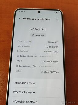 Samsung Galaxy S25 nový, 512GB verzia - 3