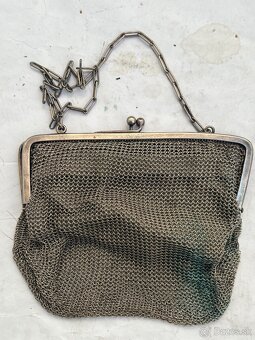 Starozitna vintage kovova kabelka zaujimava z kovovych kruzk - 3