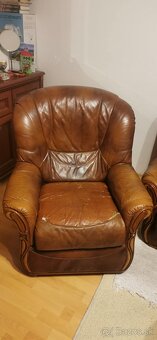 kozeny Gauc + 2x kreslo - 3