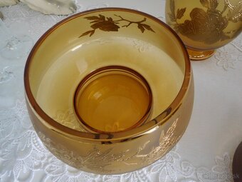 Karafa +6 pohárikou, Borske sklo poháre jubilejné, - 3