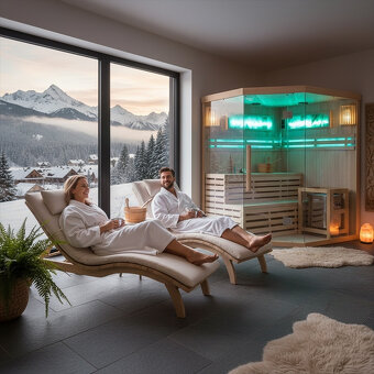 Suchá sauna TAMIZA II s pieckou HARVIA 6 kW pre 4 - 5 osôb s - 3