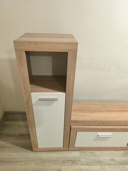 Obývacia stena dub sonoma+biela - 3