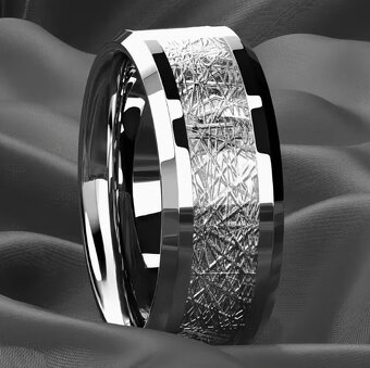 Elegantné 2ks obrúčky 8mm strieborné so vzorom - 3