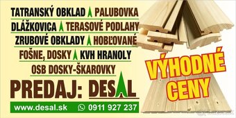 Drevene obklady, hobľované dosky, fošne, KVH hranole, nátery - 3
