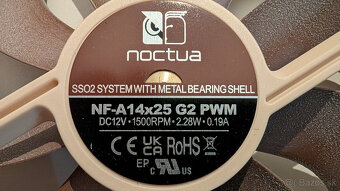PC chladiče- Noctua NF-A14x25 G2 PWM - záruka ešte 64 mes. - 3