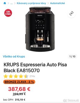 Automaticky kavovar KRUPS Espresseria - ako novy - 3