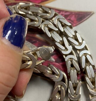 Striebroná retiazka, kráľovský vzor, 63 cm - 3