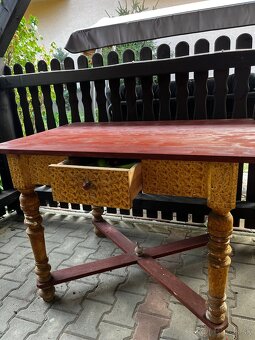 Predám starožitnú lavicu + stôl - 3