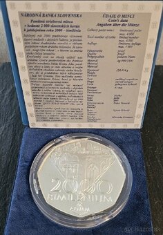 BIMILENIUM-zberateľská strieborná minca 2000sk - 3