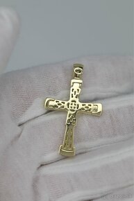 Zlatý prívesok krížik 585/14K zlato. Vaha:8,14g. - 3