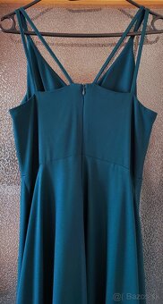 SMARAGDOVÉ ŠATY S ROZPARKOM A S OPASKOM VEĽ 40 - 3