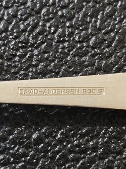 Strieborné čajové lyžičky David Andersen - 3