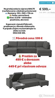 Based sedacia súprava U MALTE, antracitová - 3