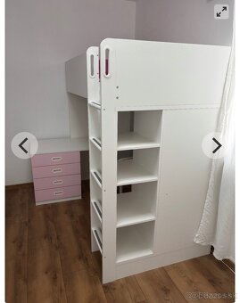 IKEA cervena detska postel - poschodova so stolikom - 3