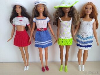 letné šaty s bodkami na bábiky barbie ken RH klobúk kabelka - 3