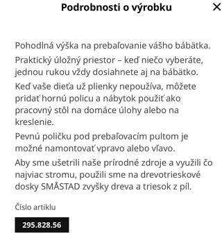 Prebaľovací pult Ikea Smastad - 3