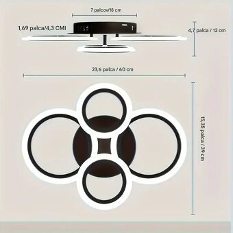 Stropné LED svietidlo - čierna, biela, zlatá 35W - 3