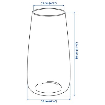 Ikea sklenená vaza Berakna 30cm - 3
